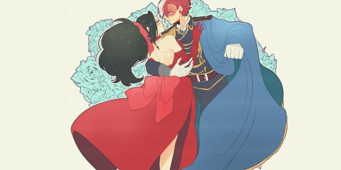 1332x850 Wallpaper roses, pair, ball, My Hero Academia, Boku No Hero Academy