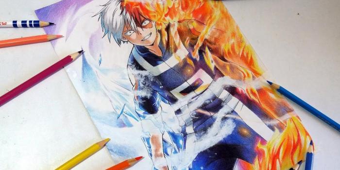 1280x720 Drawing Shouto Todoroki - My Hero Academia