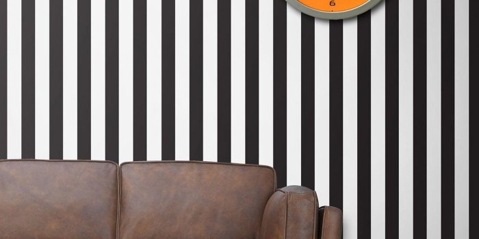 1220x1745 Black & White Stripe Wallpaper by Ingrid + Mika for Milton & King