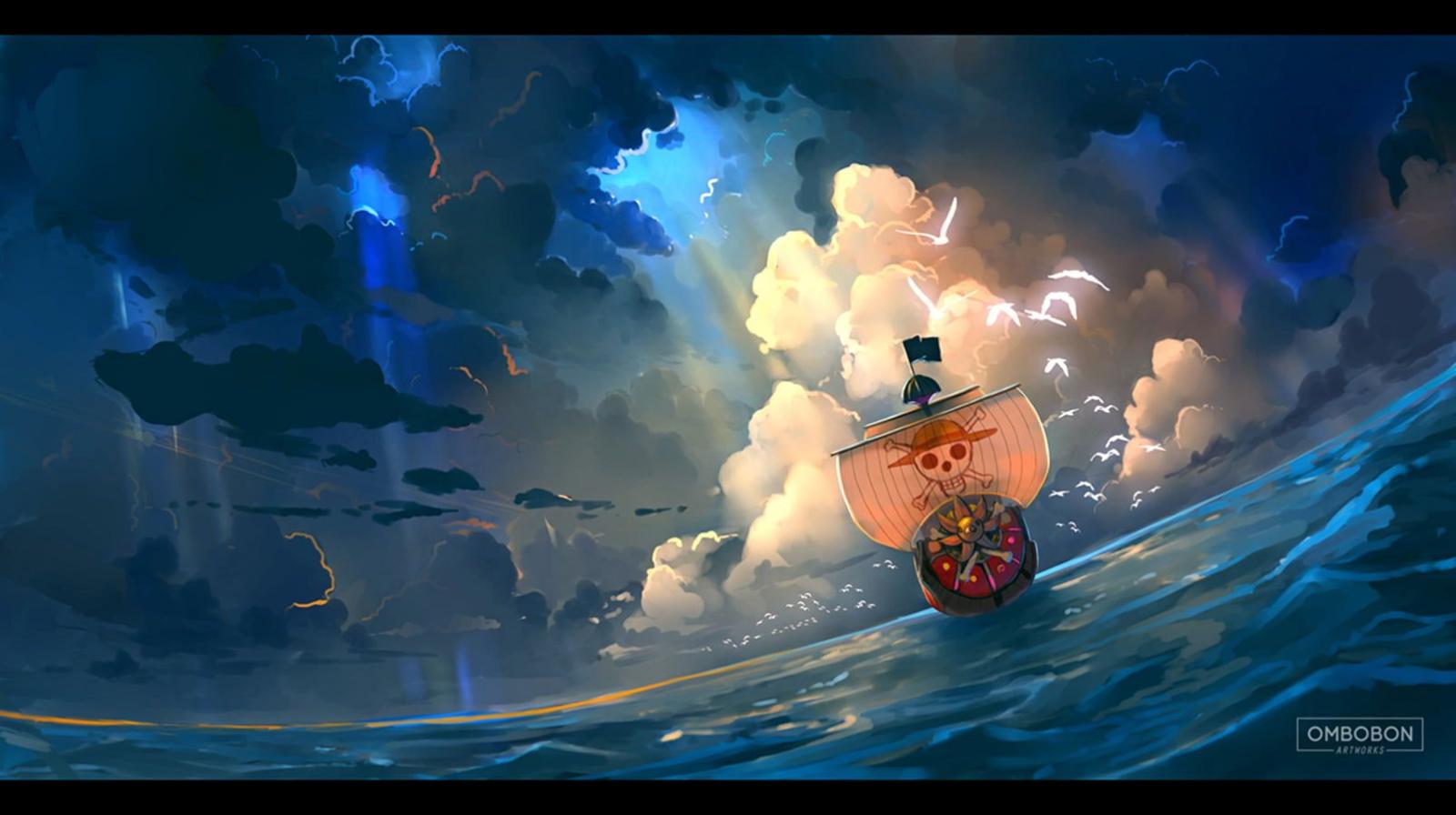 1607x900 One Piece Going Merry 3D wallpaper, One Piece, anime HD wallpaper