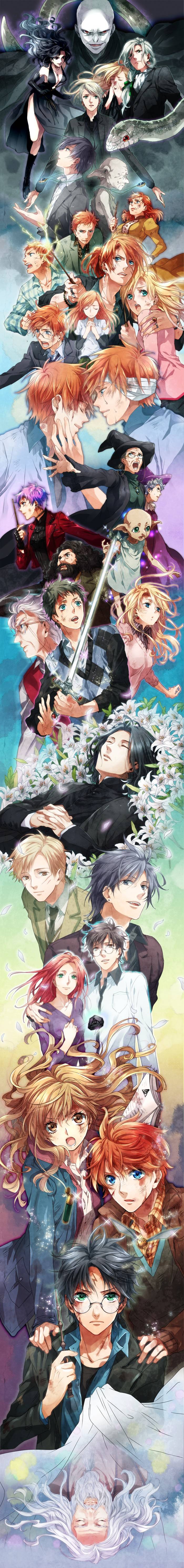 700x5950 Harry Potter Characters Drawn Anime Style | This is it.