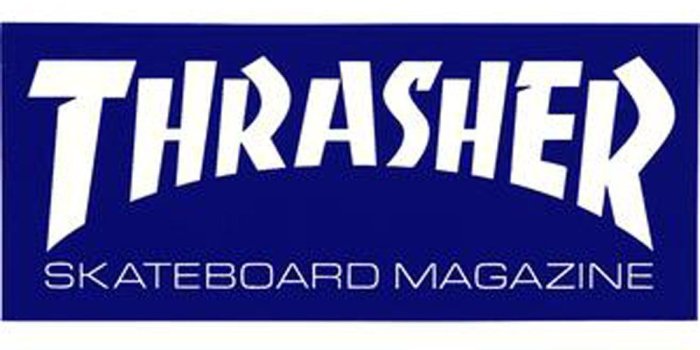 1000x1000 Amazon.com : Thrasher Magazine Logo Skateboard Sticker Blue - 15cm