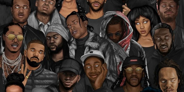 1280x1280 Black art pictures, Rapper art, Hip hop art