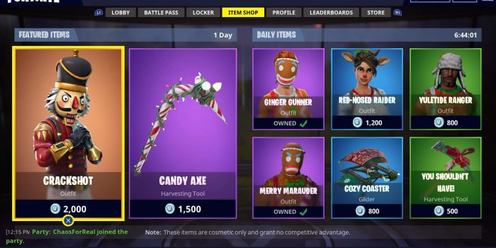 1920x1080 Fortnite Christmas skins flashcards on Tinycards