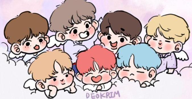 675x1200 BTS Cartoon Wallpapers
