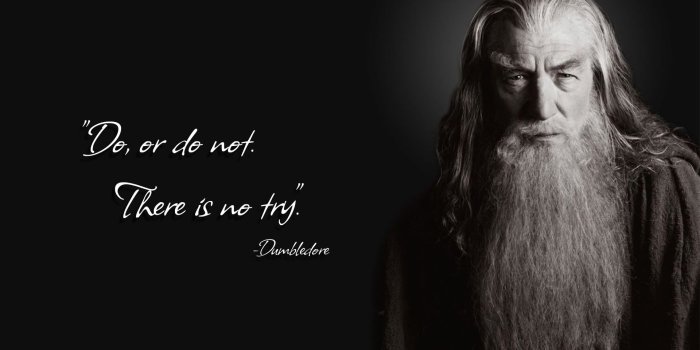 1920x1080 Albus Dumbledor with motivational quote text overlay HD wallpaper
