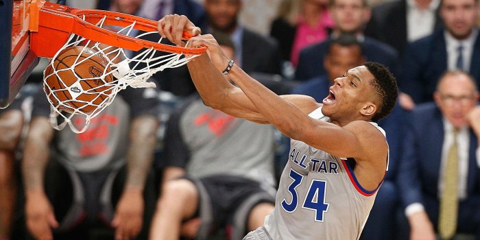 1920x1080 NBA All-Star Game 2017: Giannis Antetokounmpo keeps dunking on Steph
