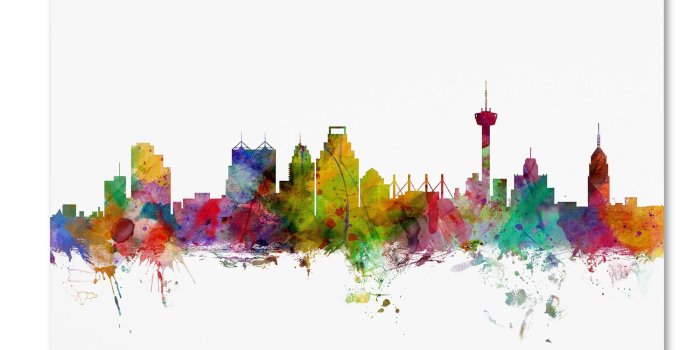 2000x2000 Michael Tompsett 'San Antonio Texas Skyline' Wall Art | Naomi | Art