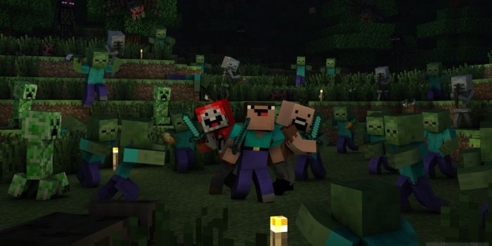 1280x720 noob tnt and notch vs zombies | minecraft wallpapers | Minecraft