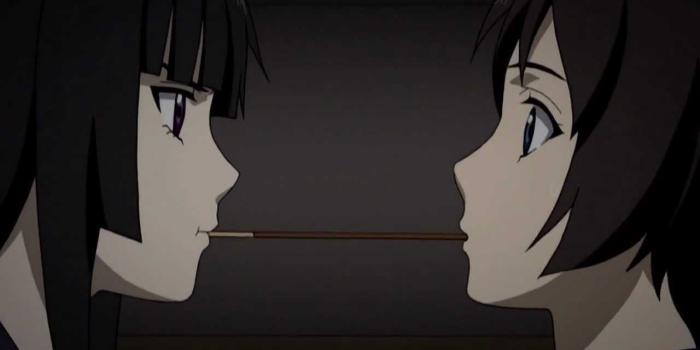 1280x720 Ga-Rei: Zero - Yuri Pocky Kiss [Yomi & Kagura | Subtitles]