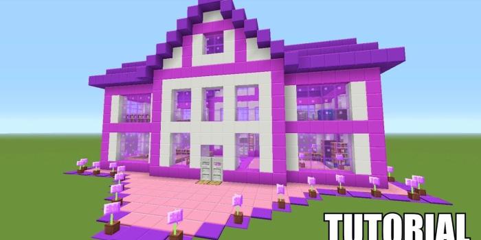 1280x720 Minecraft Tutorial: How To Make A Barbie Dream House!! Survival House  (ASH#39)