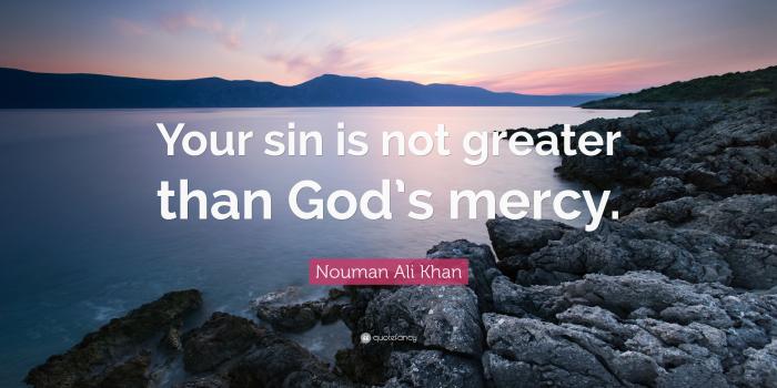 3840x2160 Nouman Ali Khan Quote: “Your sin is not greater than God's mercy