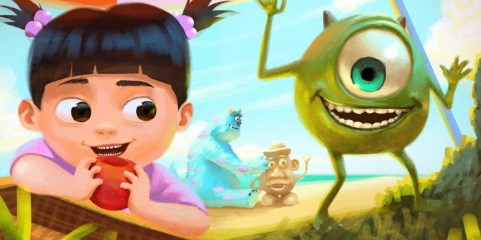 1332x850 Wallpaper Disney, Pixar, Cartoon, one-eyed, Monsters.Inc, Monsters Inc.,  Mike Wazowski, Sulley, Boo, James P. Sullivan, Mary Gibbs images for  desktop, section фильмы - download