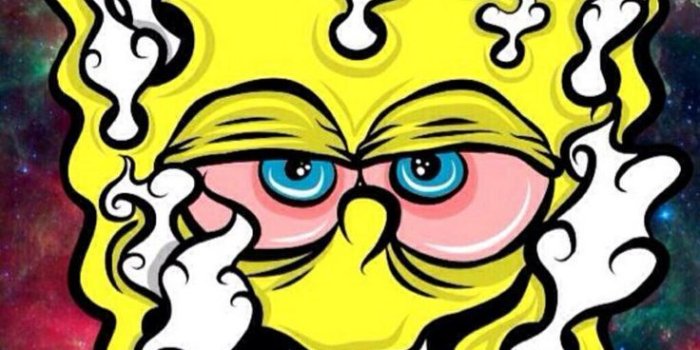 736x1303 Spongebob smoking weed wallpaper