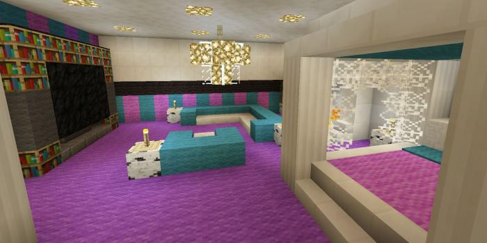 1868x931 Minecraft Bedroom Pink Girl Purple Wallpaper Wall Design - Cute