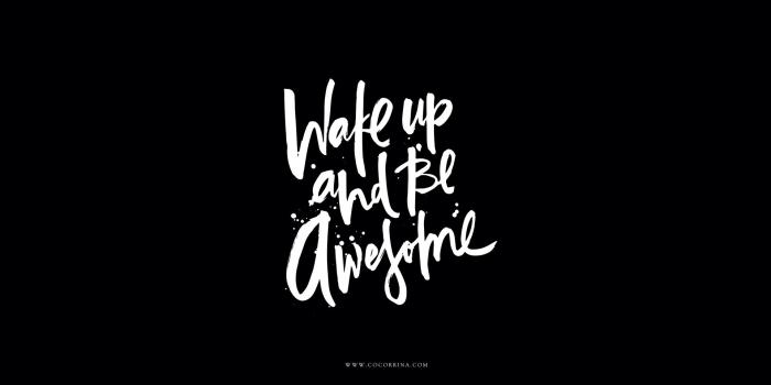 1920x1080 Modern Off-Whites Black White Calligraphy Wake Up Be Awesome Desktop