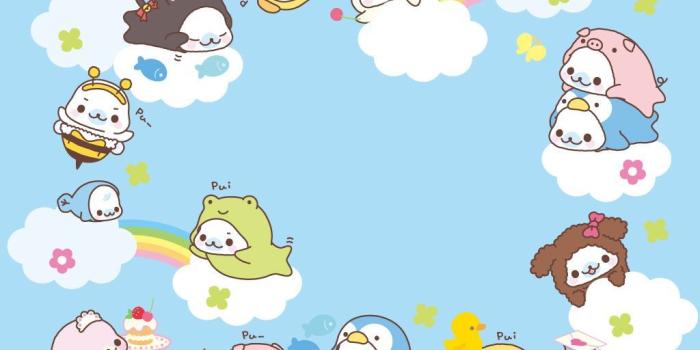 1024x768 Cute Kawaii Background | Mamegoma Background Desktop Wallpaper