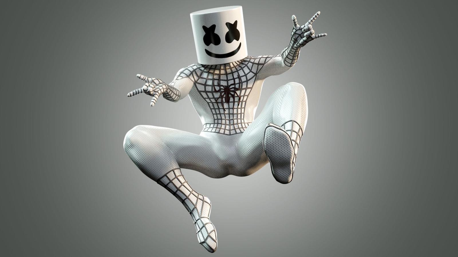 1920x1080 Marshmello & Spiderman Mashup - Artwork by Gerard Grifell #4504