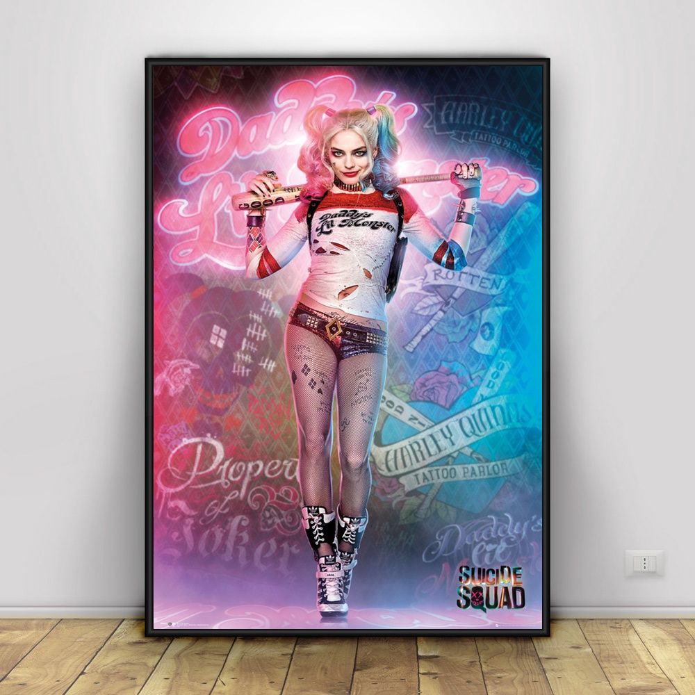 1000x1000 Margot Robbie as Harley Quinn, Suicide Squad wallpaper HD Art Silk poster  20x30inch