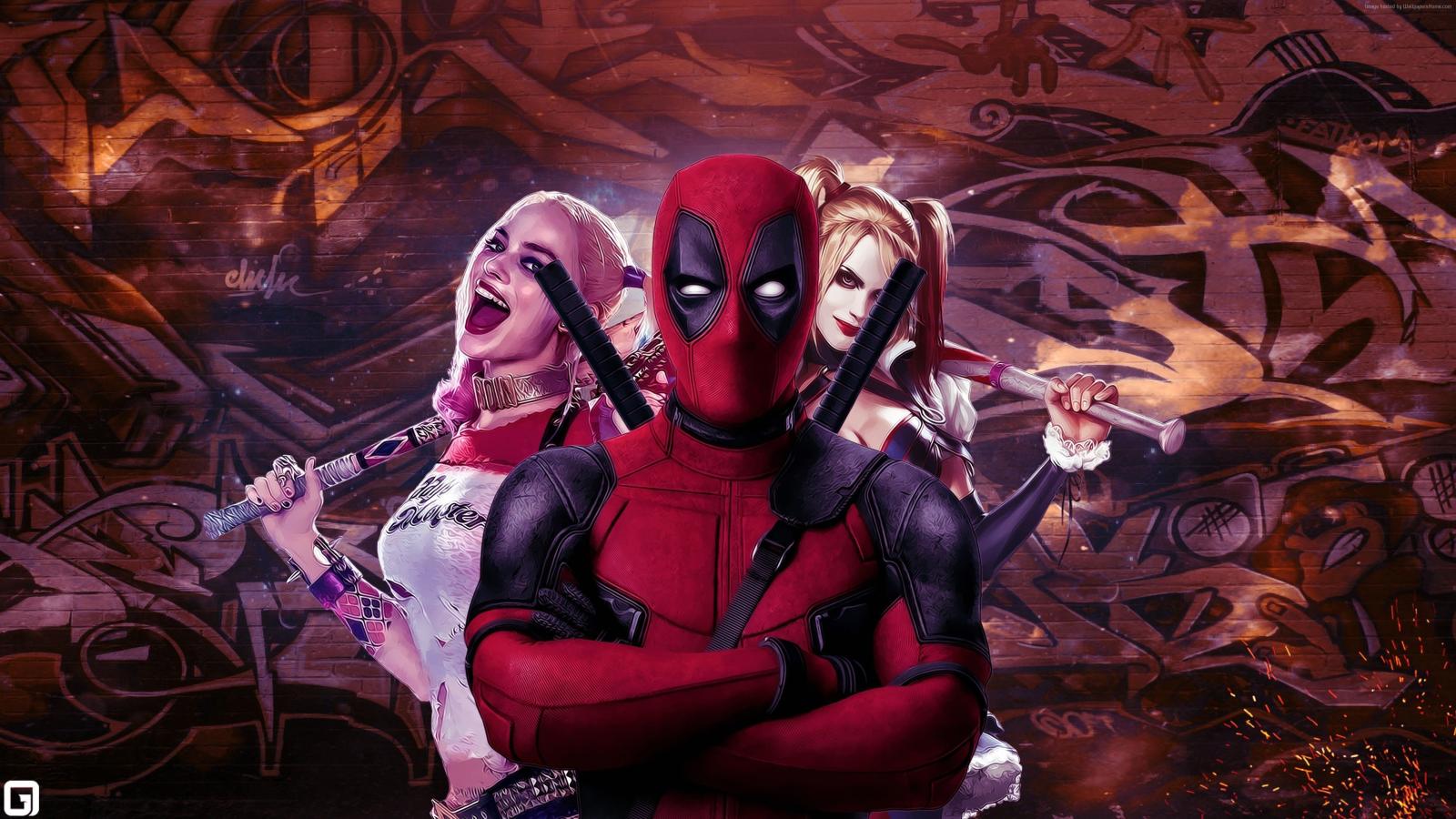 3840x2160 107411 #art, #Deadpool, #Margot Robbie, #Harley quinn, #Suicide