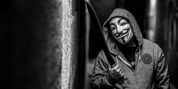 2048x1365 very high resolution. 4k ultra hd picture. Anonymus machete scaring