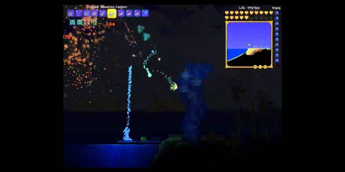 1280x1024 Terraria - Duke Fishron (solo battle)