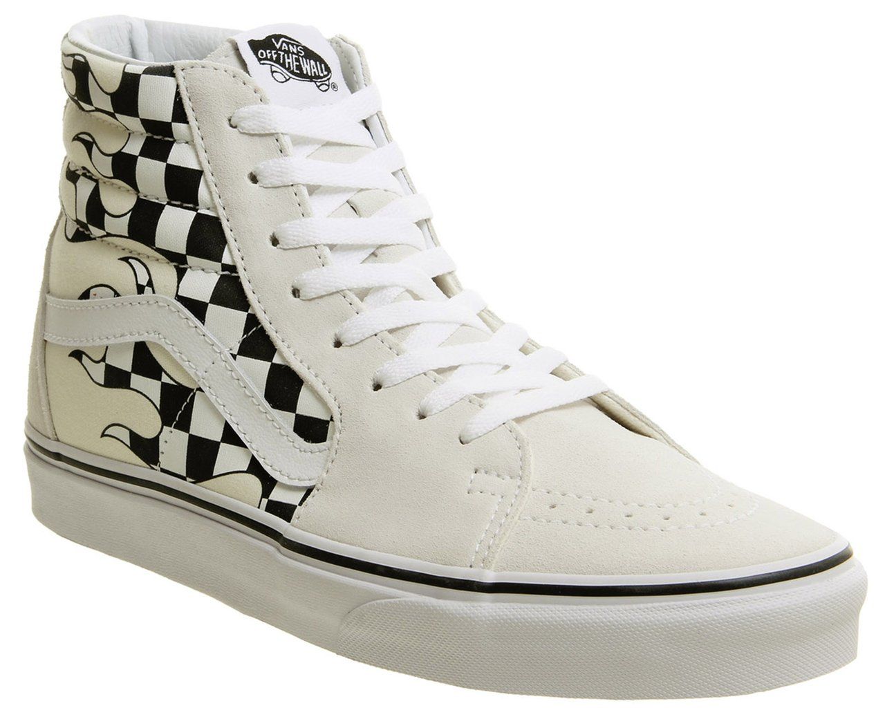 1280x1024 Mens Vans Sk8 Hi Classic White Flame Checker Uk Size 7