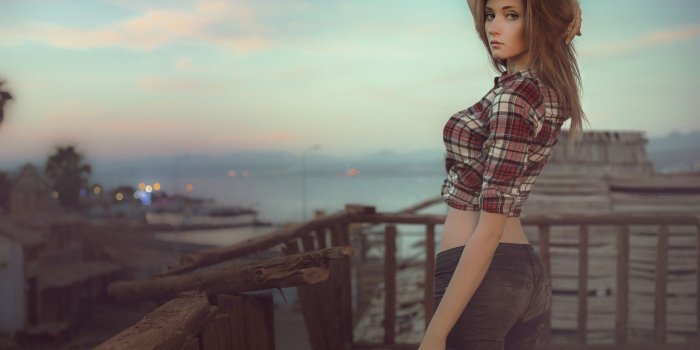 2048x1313 women, Kate Markin, Portrait, Pants, Jeans Wallpapers HD / Desktop