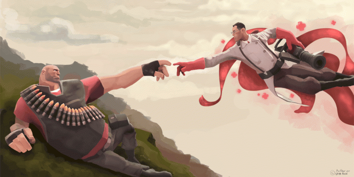1280x720 Michelangelo: Heavy and Medic. : tf2