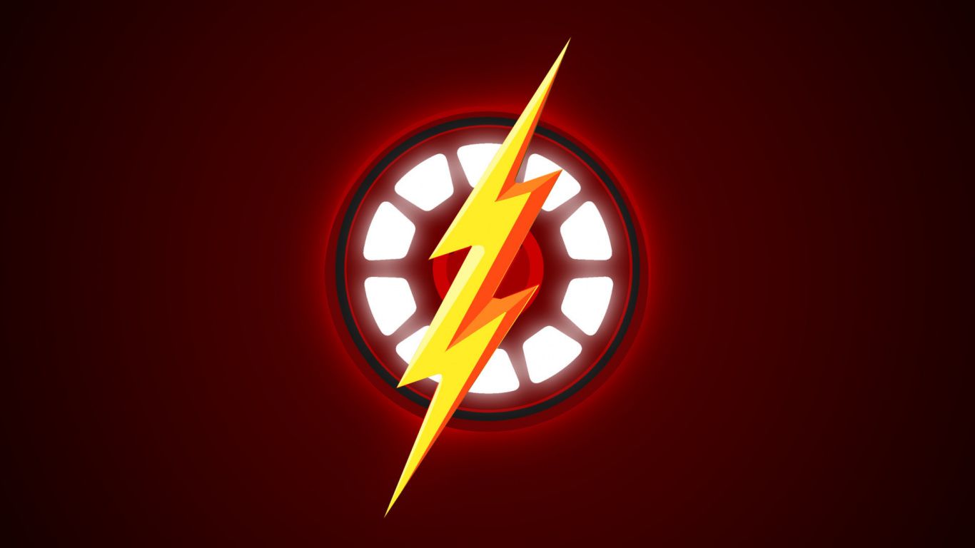 1366x768 Download 1366x768 wallpaper logo, minimal, iron man, the flash