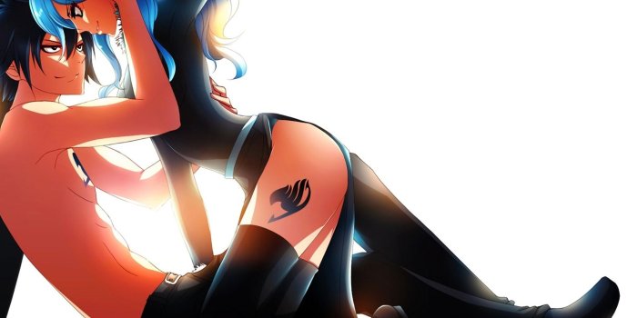 1920x1080 1920x1080 fairy tail, girl, guy, art, gray fullbuster, juvia loxar