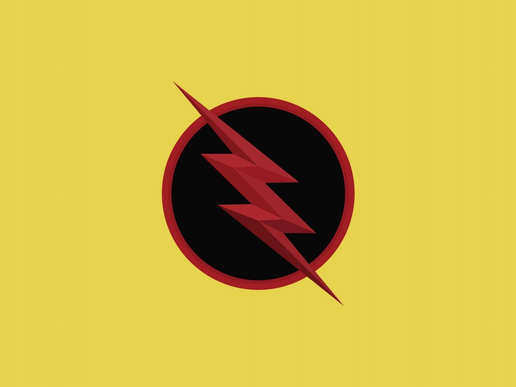 1024x768 Desktop Wallpaper Reverse Flash, Logo, Dc Comics, Minimal, - Reverse