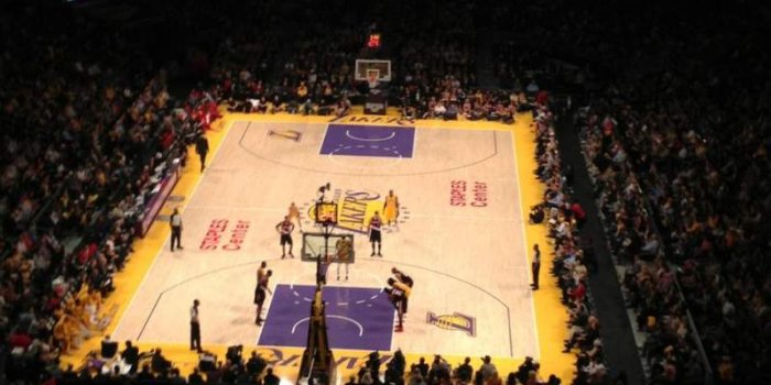 800x1066 Staples Center, section 326, row 1, seat 7 - Los Angeles Lakers vs