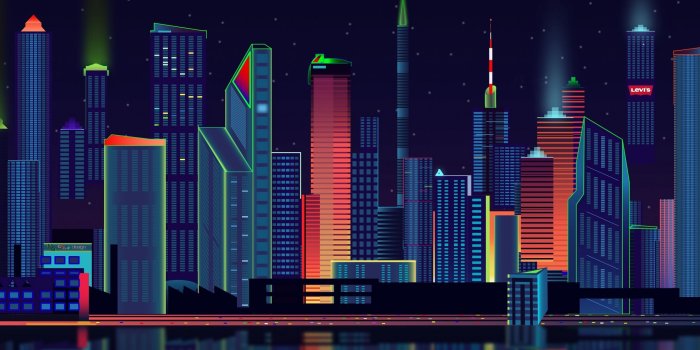 2560x1024 Download wallpaper 2560x1024 city, vector, panorama ultrawide