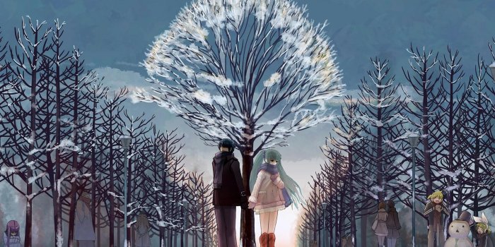 2560x1440 Animated Couple In Christmas Snow - Winter Love Wallpaper Hd, Hd