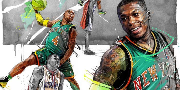3840x3840 My painting of Nate Robinson dunk for the NBA médias and NBA TV