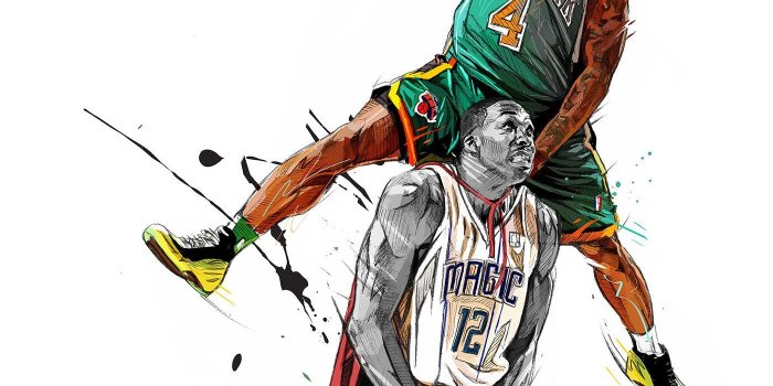 1400x1600 My painting of Nate Robinson dunk for the NBA médias and NBA TV