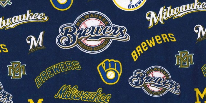 1200x1360 Cooperstown Milwaukee Brewers Cotton Fabric
