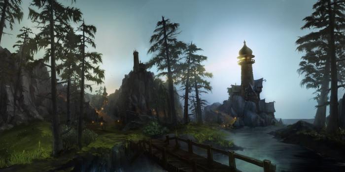1400x700 Building landscape leaves nobody scenic tree water world of warcraft