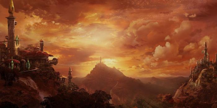 1297x700 Building clouds forest landscape nobody scenic sunset tree water