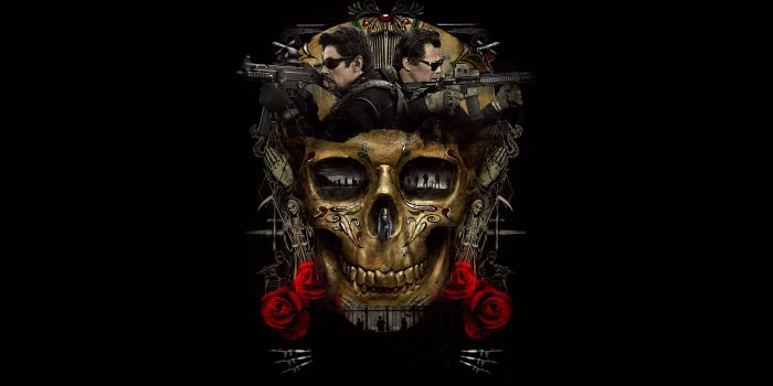 7680x4320 Brown, red, and black skull with rose and guns artwork HD wallpaper