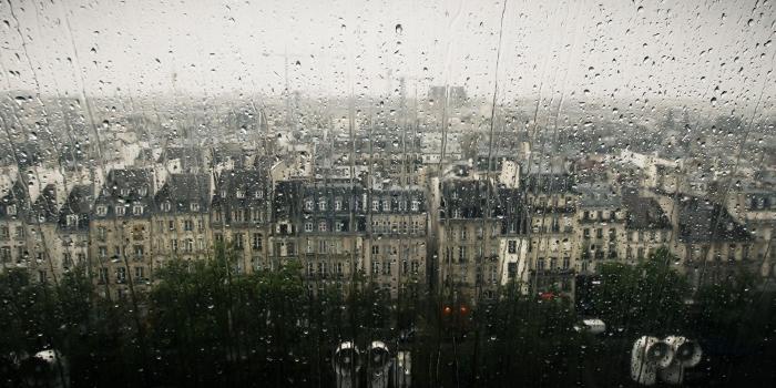 1920x1080 Wallpaper City, windows, glass, water drops, rainy day 1920x1080