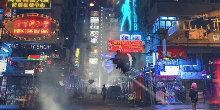 1332x850 Wallpaper night, lights, street, sign, Hong Kong, district, drone