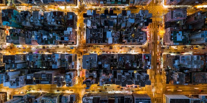 2560x1600 Wallpaper Hong Kong, city top view, buildings, street, night, lights