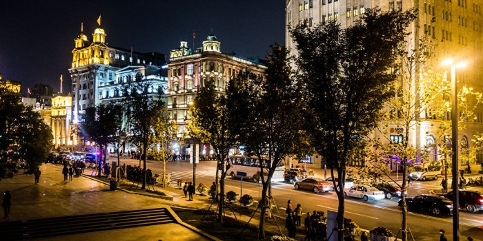 1280x853 Photos Hong Kong China Street Night Street lights Trees Cities