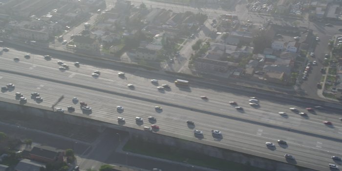 1920x1080 5K stock footage aerial video of tracking traffic on Interstate 110, South  Central Los Angeles Aerial Stock Footage AX0017_038 | Axiom Images