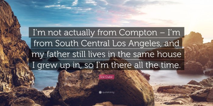 3840x2160 Ice Cube Quote: “I'm not actually from Compton – I'm from South