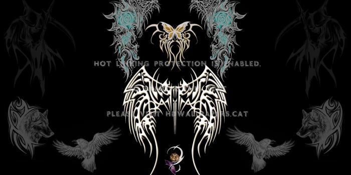 1920x1080 butterfly raven wolf tribal abstract