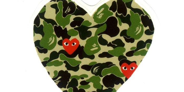 1111x1111 1250 comme des garcons x A Bathing Ape Camo , Height 6 cm, decal