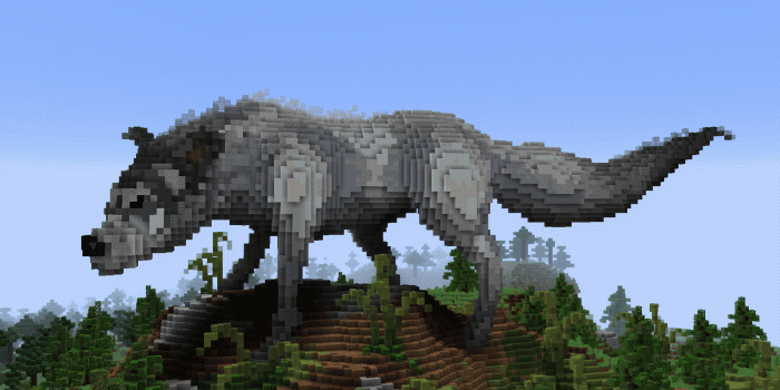 1920x1080 Made a large Wolf in Minecraft. :) | Hypixel - Minecraft Server and Maps